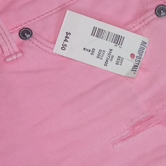 AEROPOSTALE  PINK JEAN DENIM SHORTS - Picture 5 of 8
